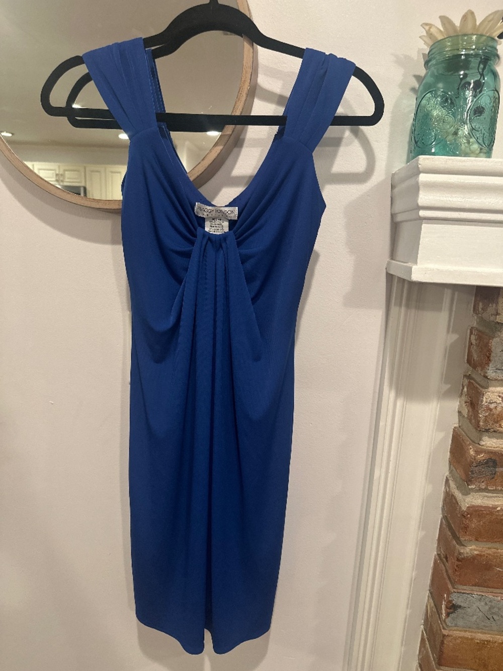 Maggy London Petites Royal Blue Draped Sheath Cocktail Dress Size 4P